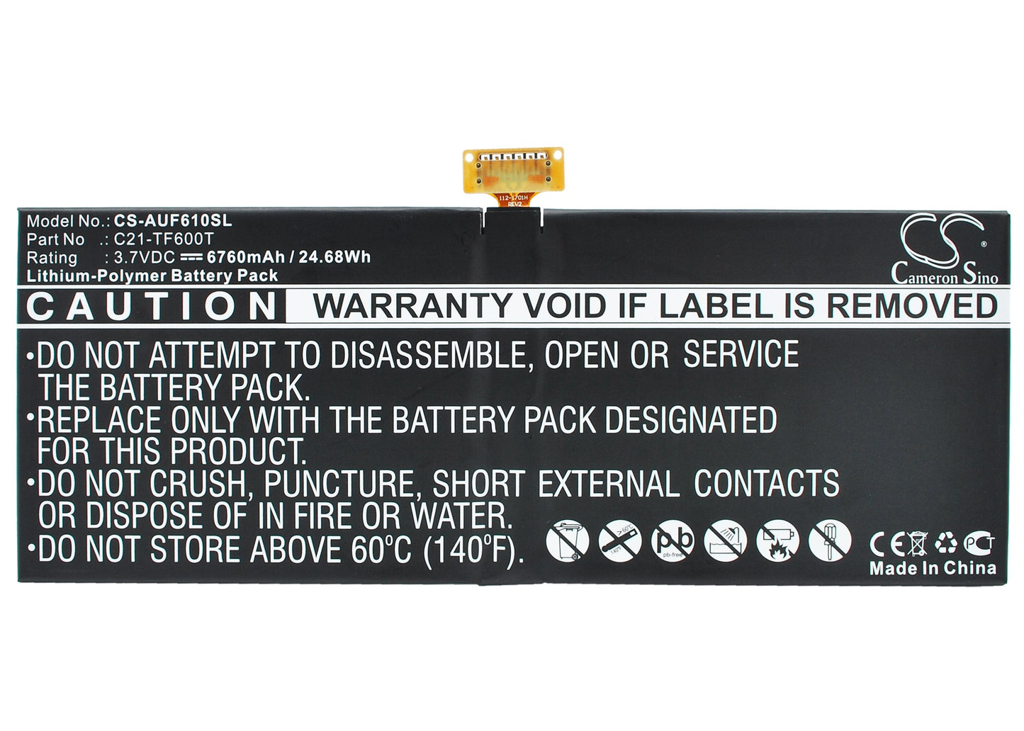 Replacement Battery for Asus VivoTab TF600TL – Tablet – 6760mAh / 3.7V - image 5