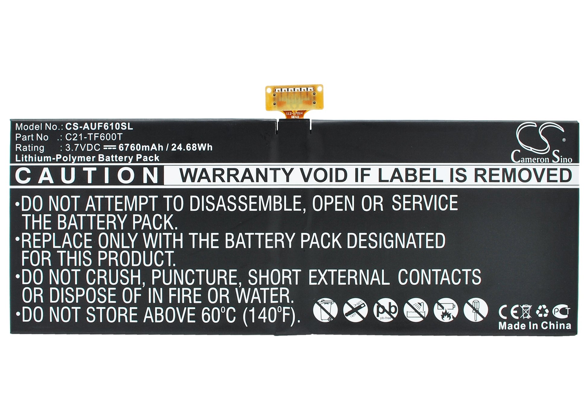 Replacement Battery for Asus VivoTab TF600TL – Tablet – 6760mAh / 3.7V - image 5