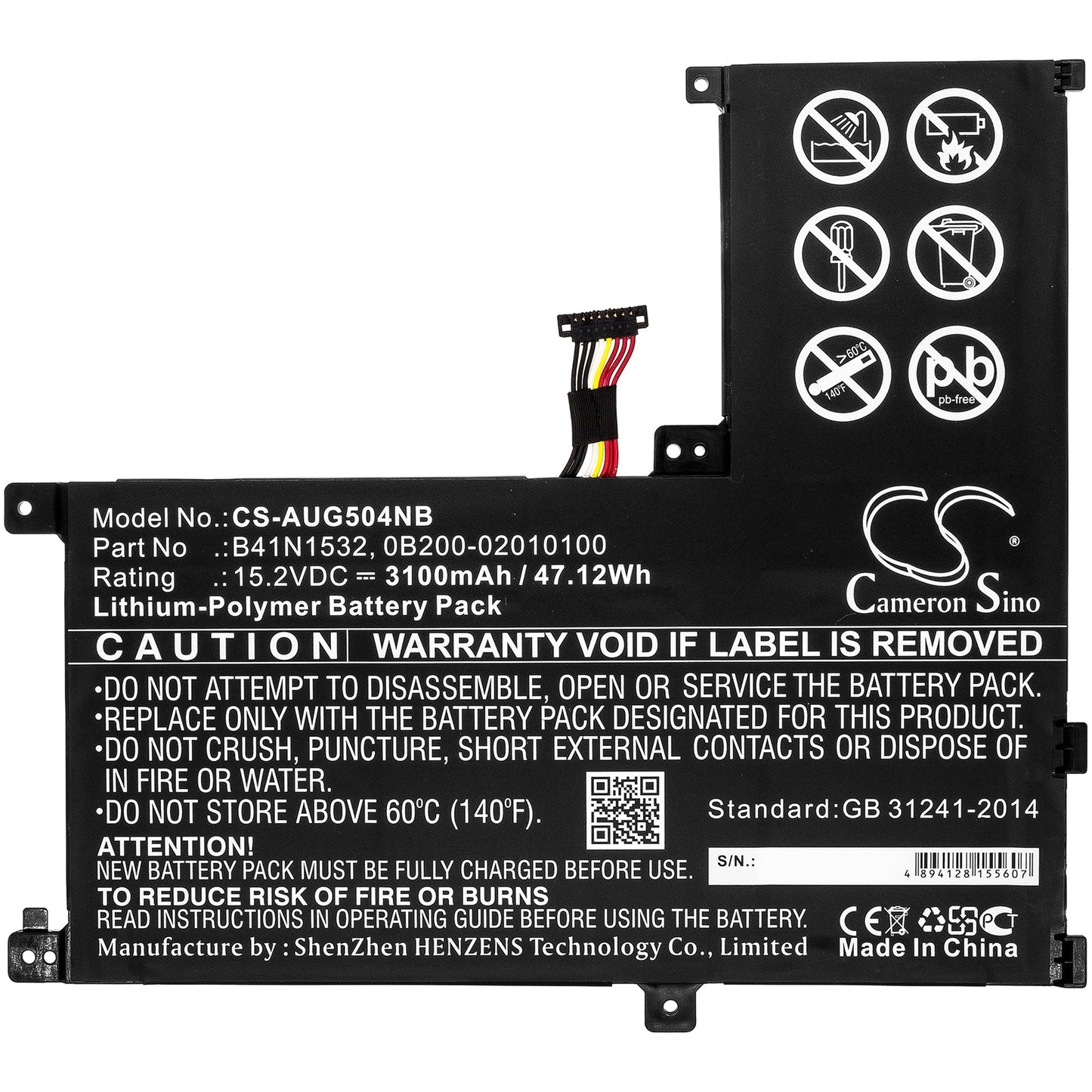 Replacement Battery for Asus  Q504U – Notebook, Laptop – 3100mAh / 47.12Wh / 15.2V