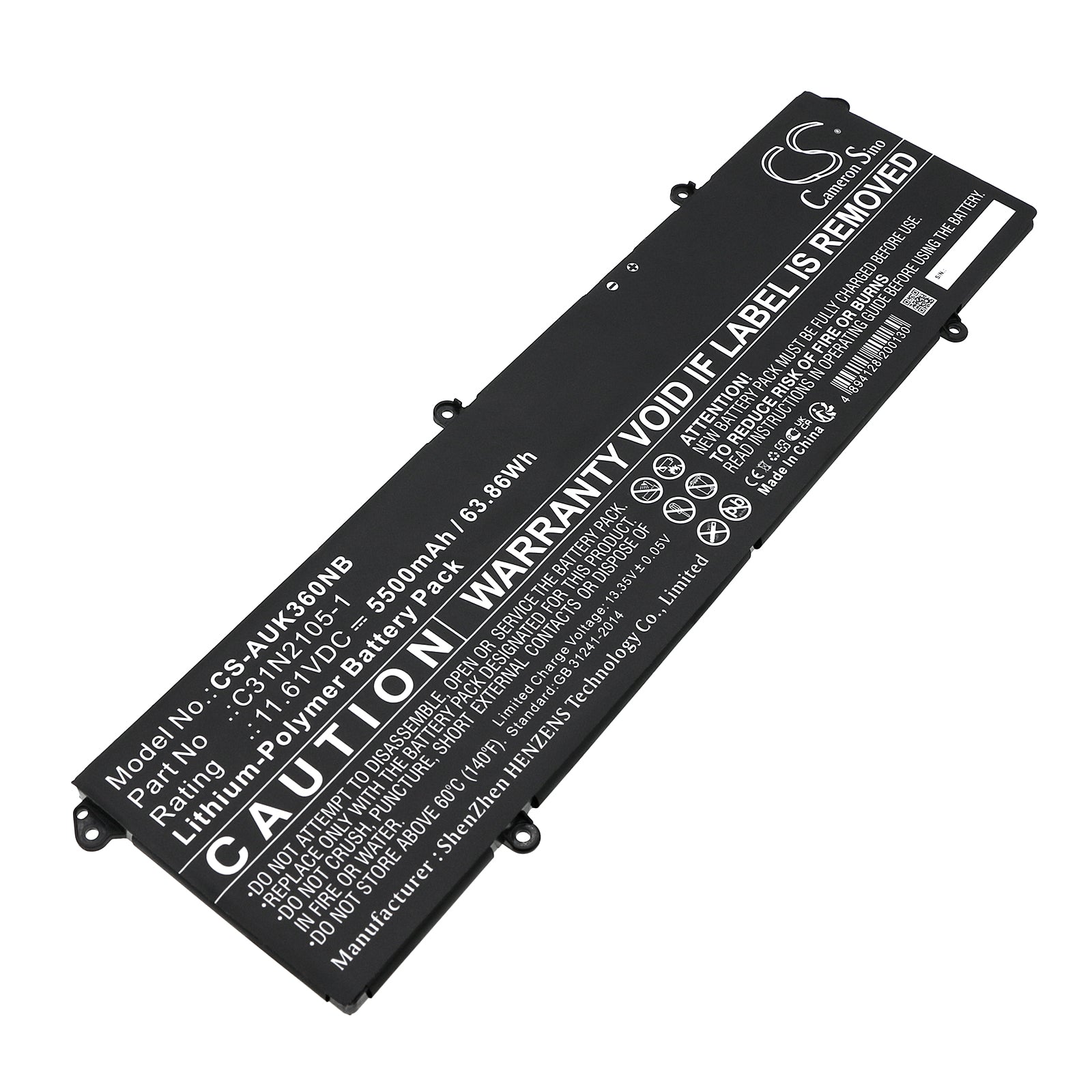 Replacement Battery for Asus K3605VU – Notebook, Laptop – 5500mAh / 11.61V - image 1