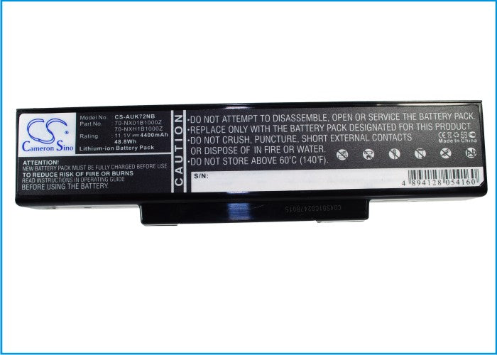 Replacement Battery for Asus  A72 – Notebook, Laptop – 4400mAh / 11.1V