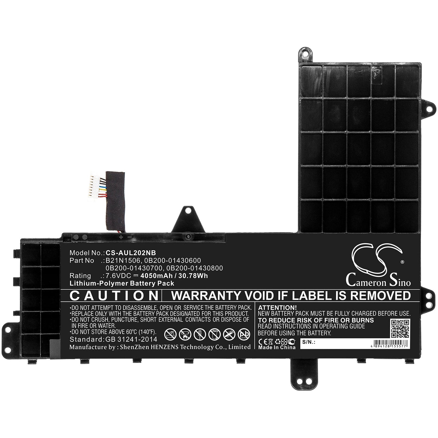 Replacement Battery for Asus  E502NA-2A – Notebook, Laptop – 4050mAh / 30.78Wh / 7.6V