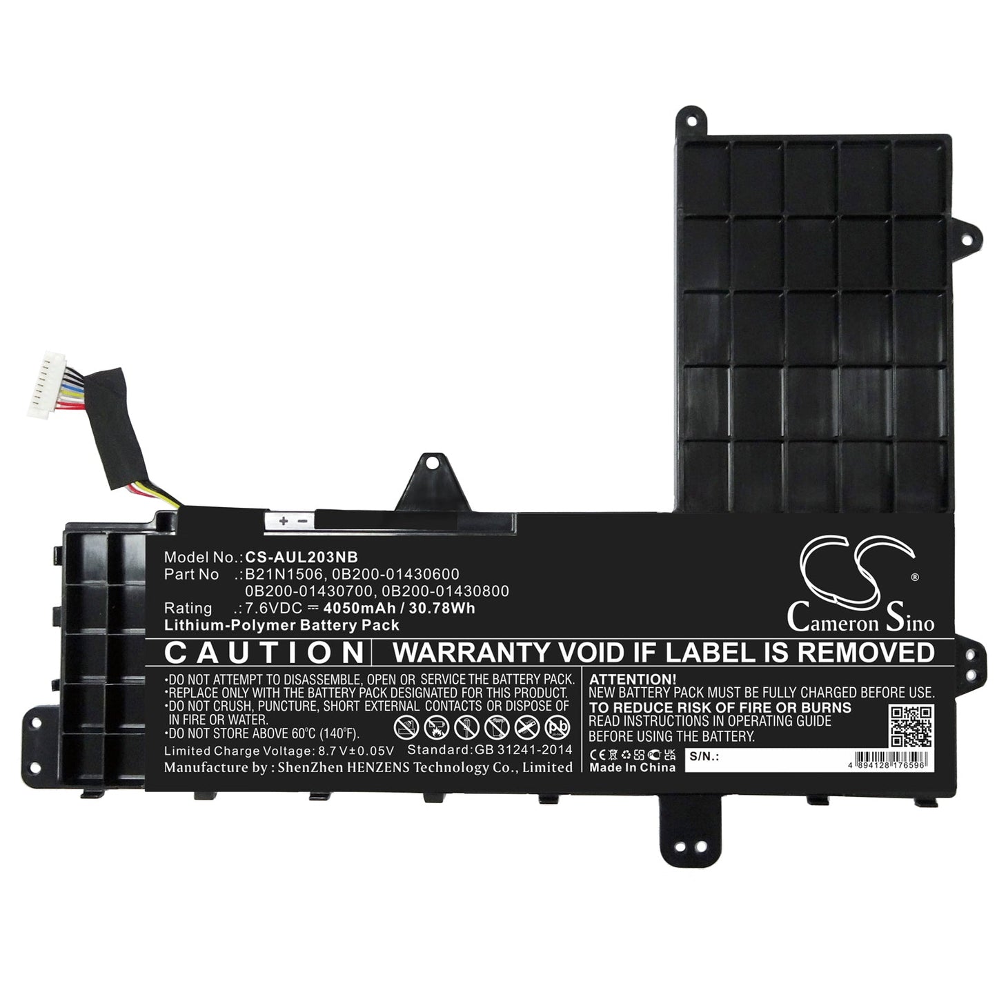 Replacement Battery for Asus  E502NA-2A – Notebook, Laptop – 4050mAh / 30.78Wh / 7.6V