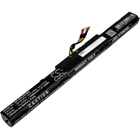 Replacement Battery for Asus GL553VD – Notebook, Laptop – 2600mAh / 14.4V
