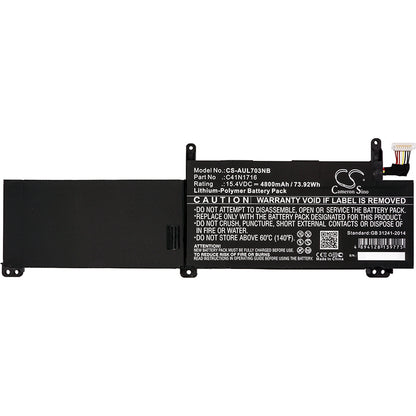 Replacement Battery for Asus ROG Strix GL703GM Scar Edition – Notebook, Laptop – 4800mAh / 15.4V - image 3