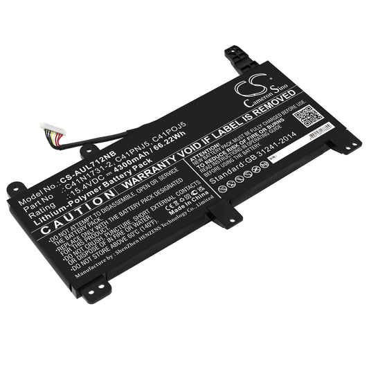 Replacement Battery for Asus ROG Strix G17 G712LW-EV251T – Notebook, Laptop – 4300mAh / 15.4V