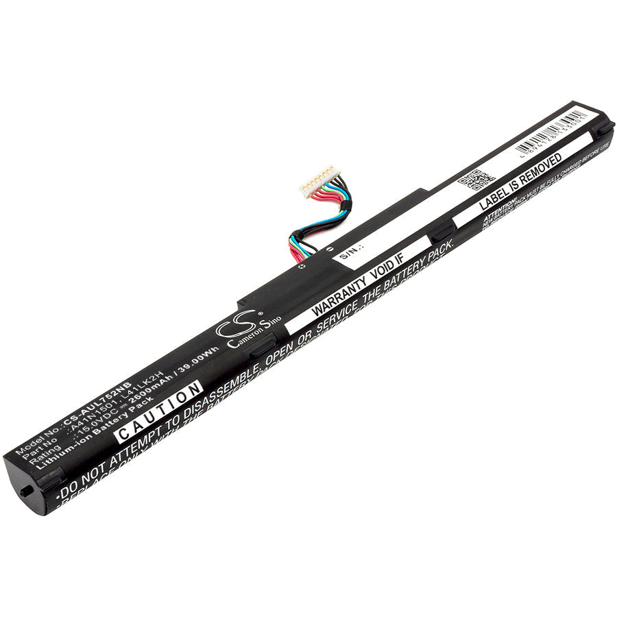 Replacement Battery for Asus  GL752JW – Notebook, Laptop – 2600mAh / 39.00Wh / 15.0V