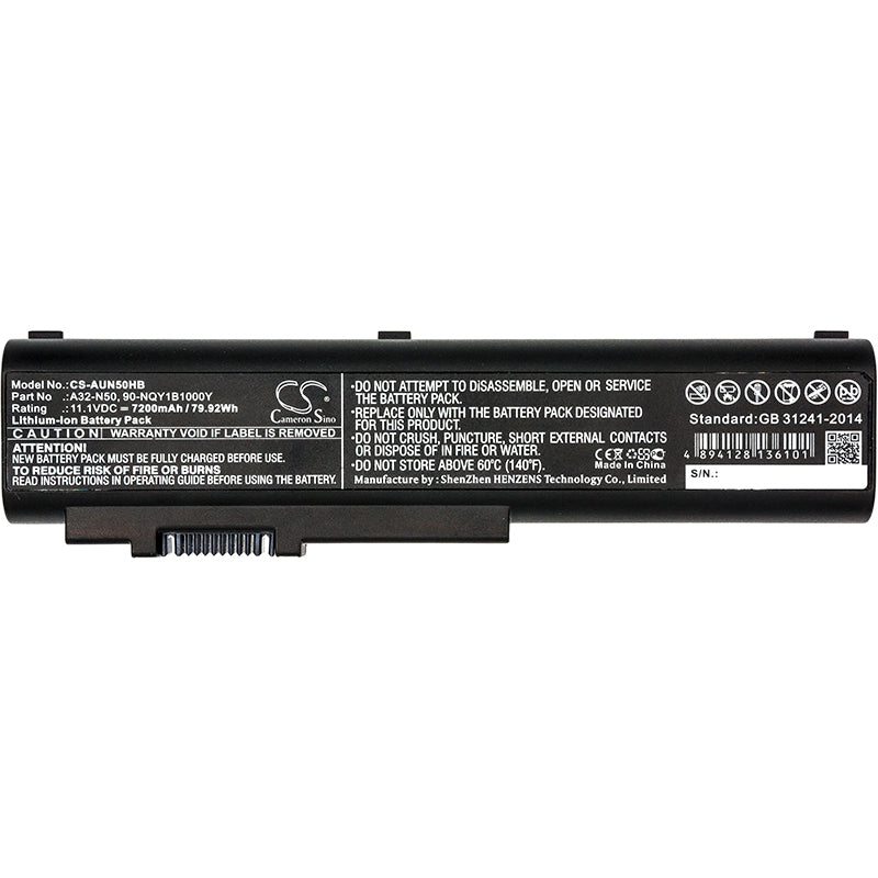 Replacement Battery for Asus  N50 – Notebook, Laptop – 7200mAh / 79.92Wh / 11.1V