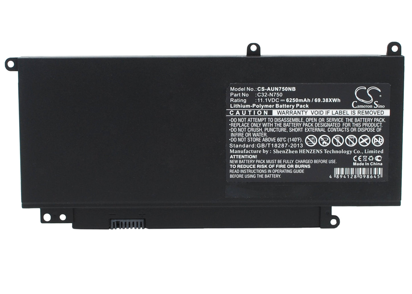 Replacement Battery for Asus  N750 – Notebook, Laptop – 6250mAh / 69.38Wh / 11.1V