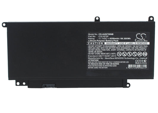 Replacement Battery for Asus N750 – Notebook, Laptop – 6250mAh / 11.1V