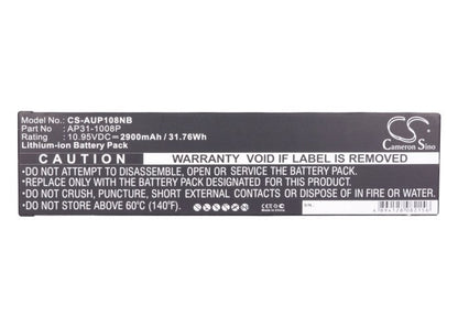 Replacement Battery for Asus  Eee PC 1008 – Notebook, Laptop – 2900mAh / 31.76Wh / 10.95V
