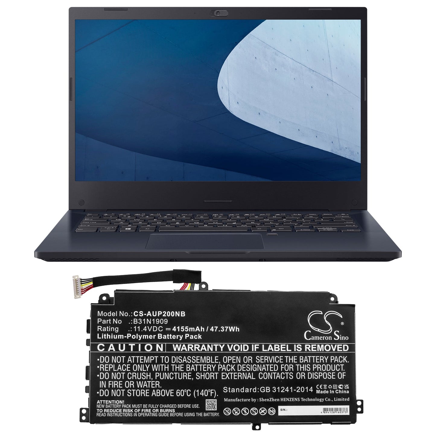 Replacement Battery for Asus  ExpertBook P2 P2451 – Notebook, Laptop – 4155mAh / 47.37Wh / 11.4V