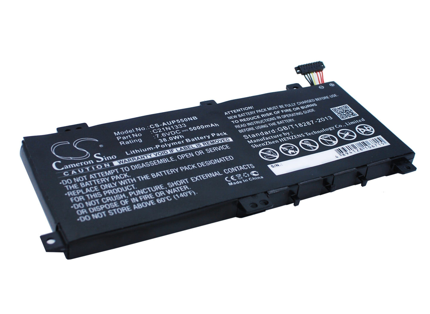 Replacement Battery for Asus  J550LA – Notebook, Laptop – 5000mAh / 38.00Wh / 7.6V