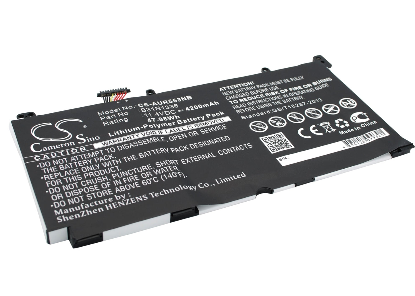 Replacement Battery for Asus  A551LN – Notebook, Laptop – 4200mAh / 47.88Wh / 11.4V