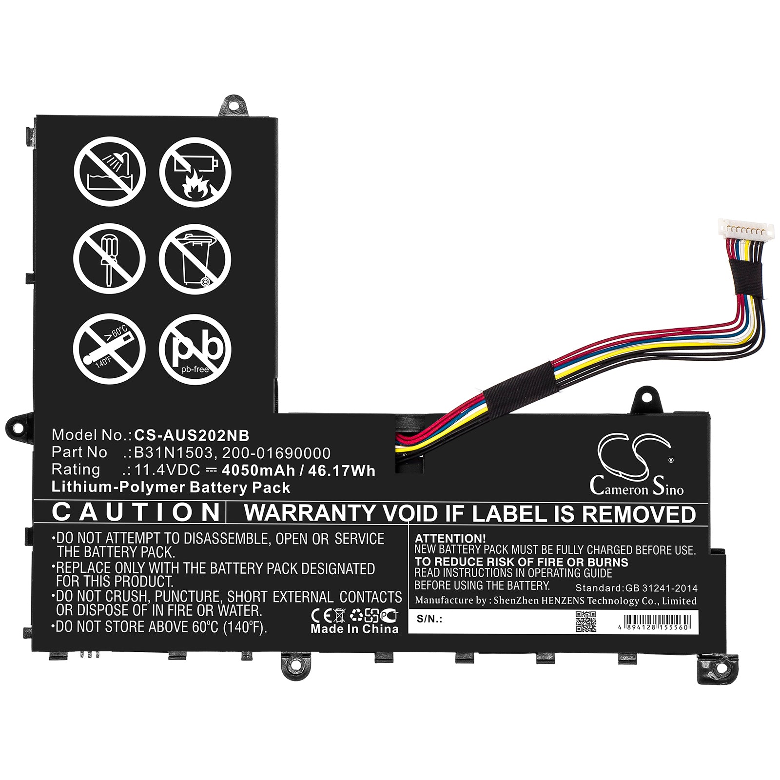 Replacement Battery for Asus E202SA-1A – Notebook, Laptop – 4050mAh / 11.4V - image 3