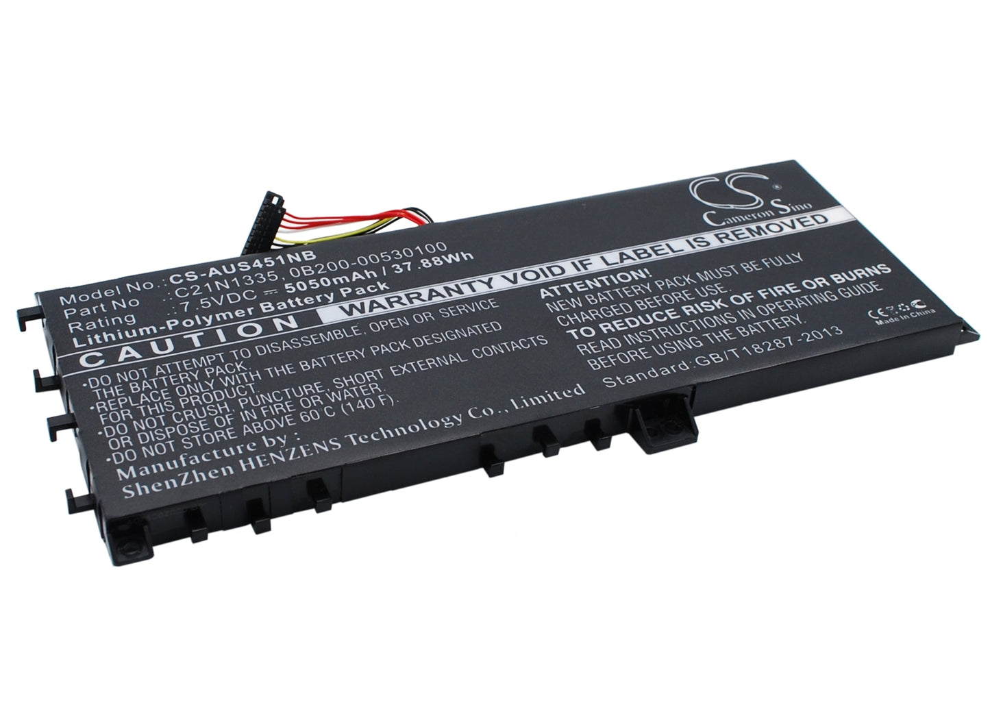 Replacement Battery for Asus  K451L – Notebook, Laptop – 5050mAh / 37.88Wh / 7.5V