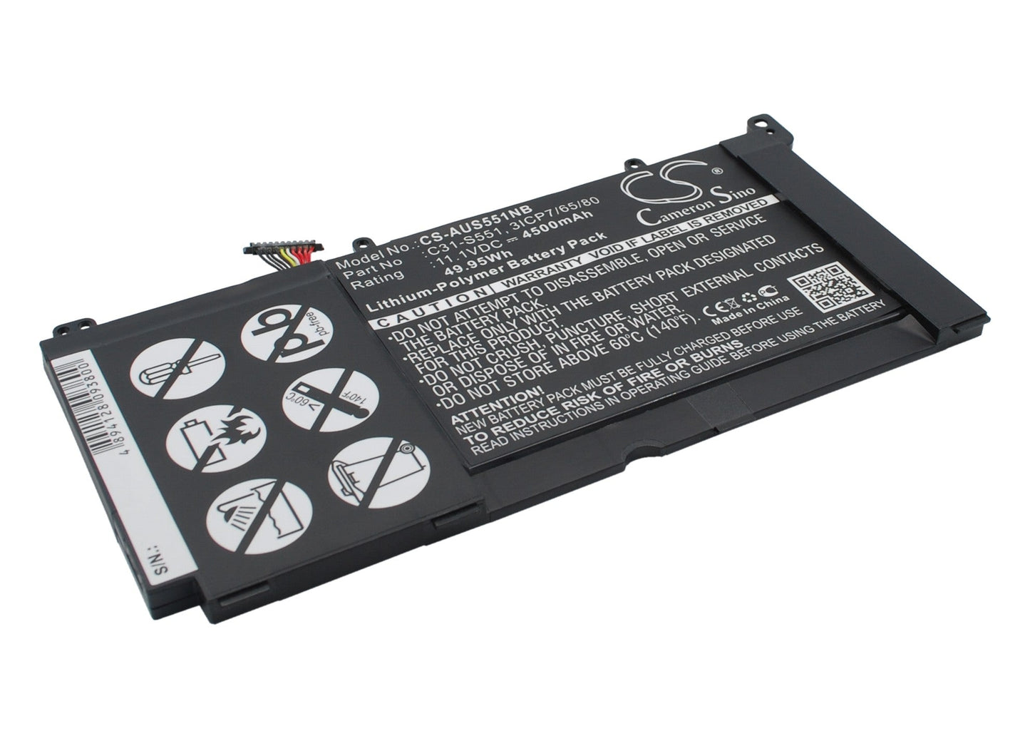 Replacement Battery for Asus  S551L – Notebook, Laptop – 4500mAh / 49.95Wh / 11.1V
