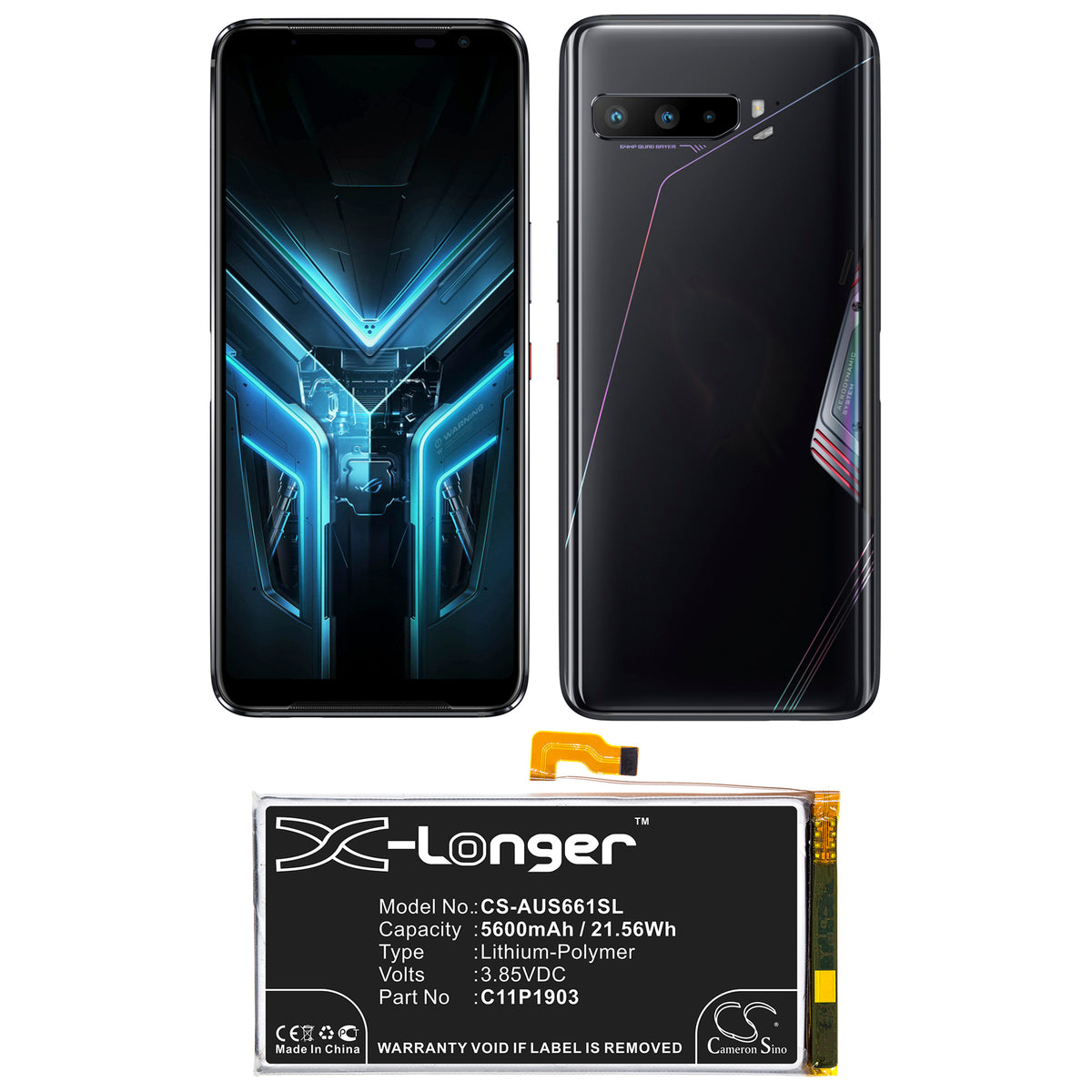 Replacement Battery for Asus ROG Phone III – Mobile, SmartPhone – 5600mAh / 3.85V