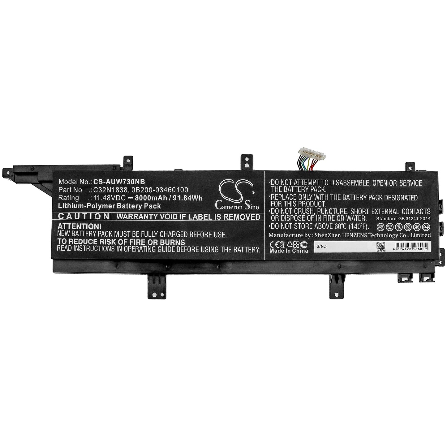 Replacement Battery for Asus  ProArt StudioBook Pro X W730G5 – Notebook, Laptop – 8000mAh / 91.84Wh / 11.48V