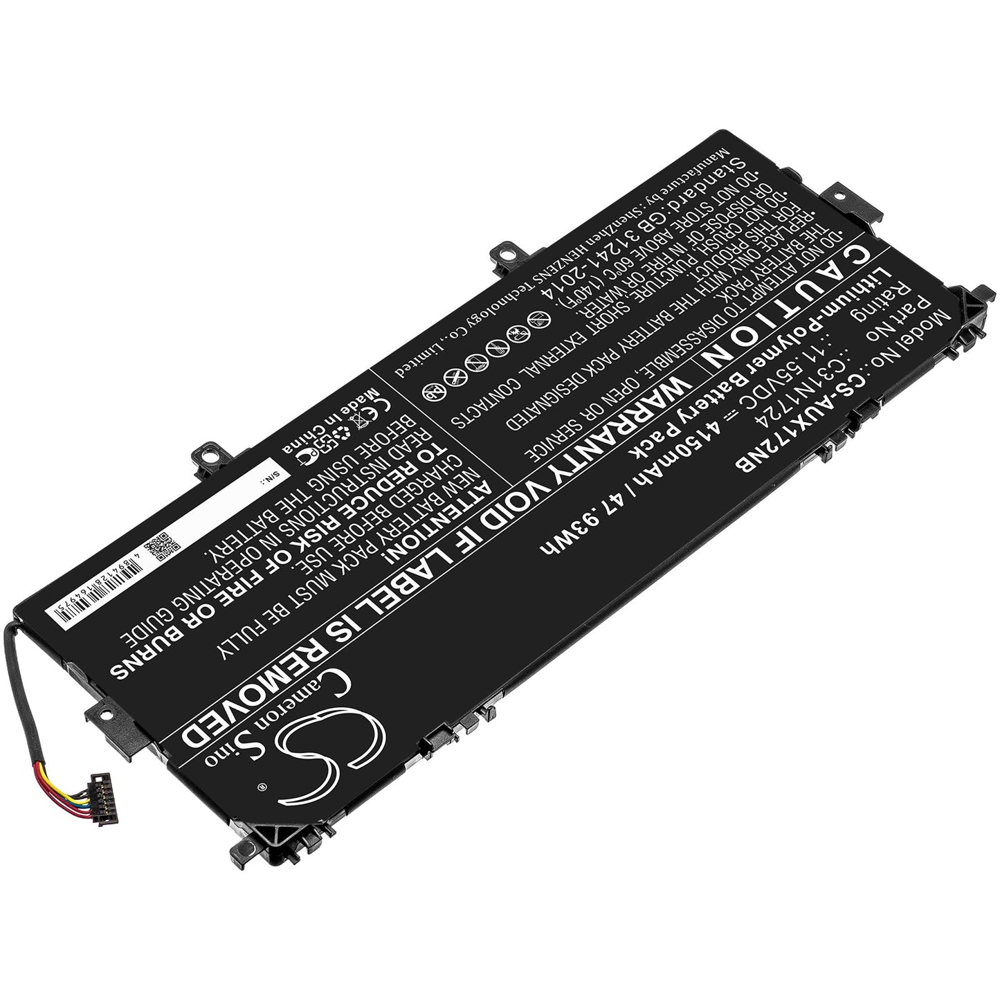 Replacement Battery for Asus  U3100FAL – Notebook, Laptop – 4150mAh / 47.93Wh / 11.55V