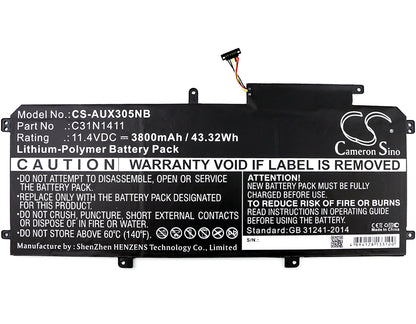 Replacement Battery for Asus U305CA6Y30 – Notebook, Laptop – 3800mAh / 11.4V - image 3
