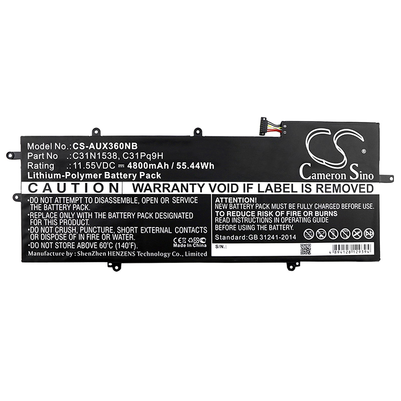 Replacement Battery for Asus UX360UA – Notebook, Laptop – 4800mAh / 11.55V - image 3