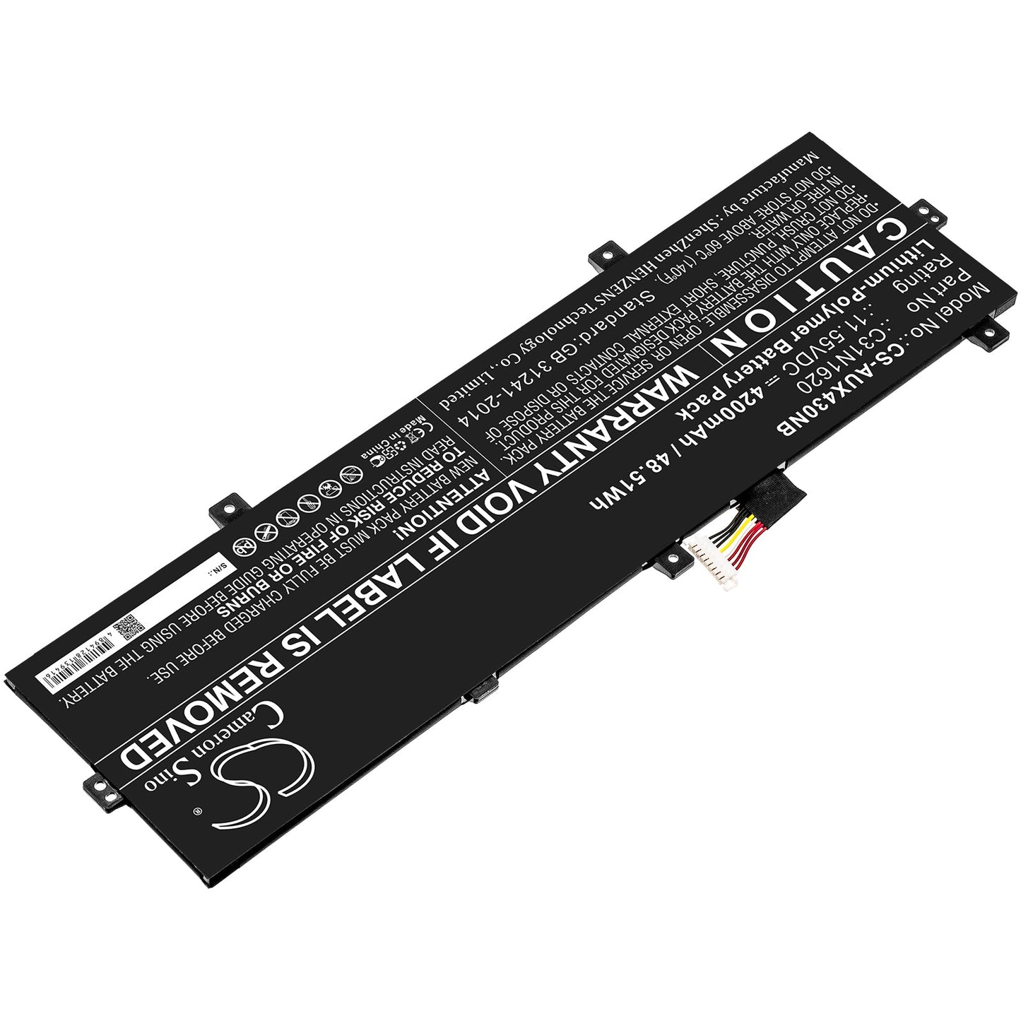 Replacement Battery for Asus  BX430 – Notebook, Laptop – 4200mAh / 48.51Wh / 11.55V