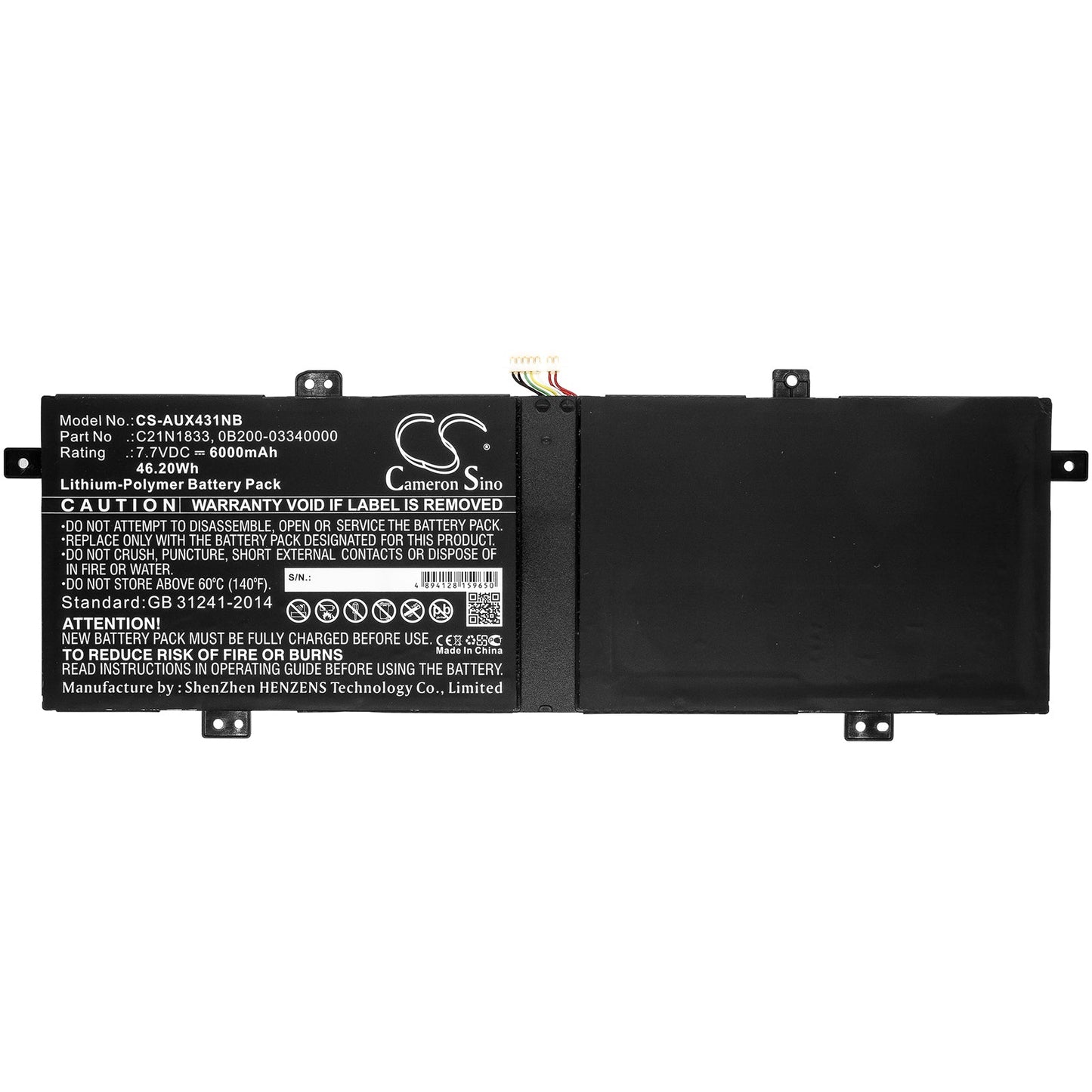 Replacement Battery for Asus  BX431FA – Notebook, Laptop – 6000mAh / 46.20Wh / 7.7V