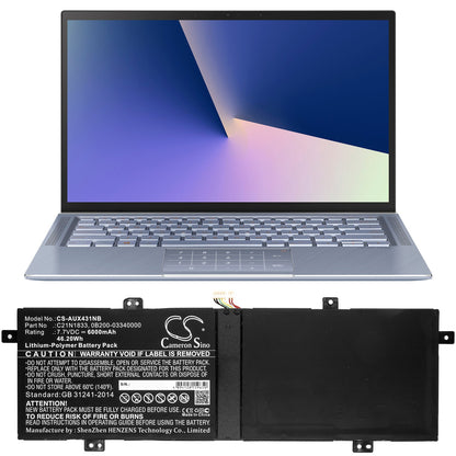 Replacement Battery for Asus  BX431FA – Notebook, Laptop – 6000mAh / 46.20Wh / 7.7V