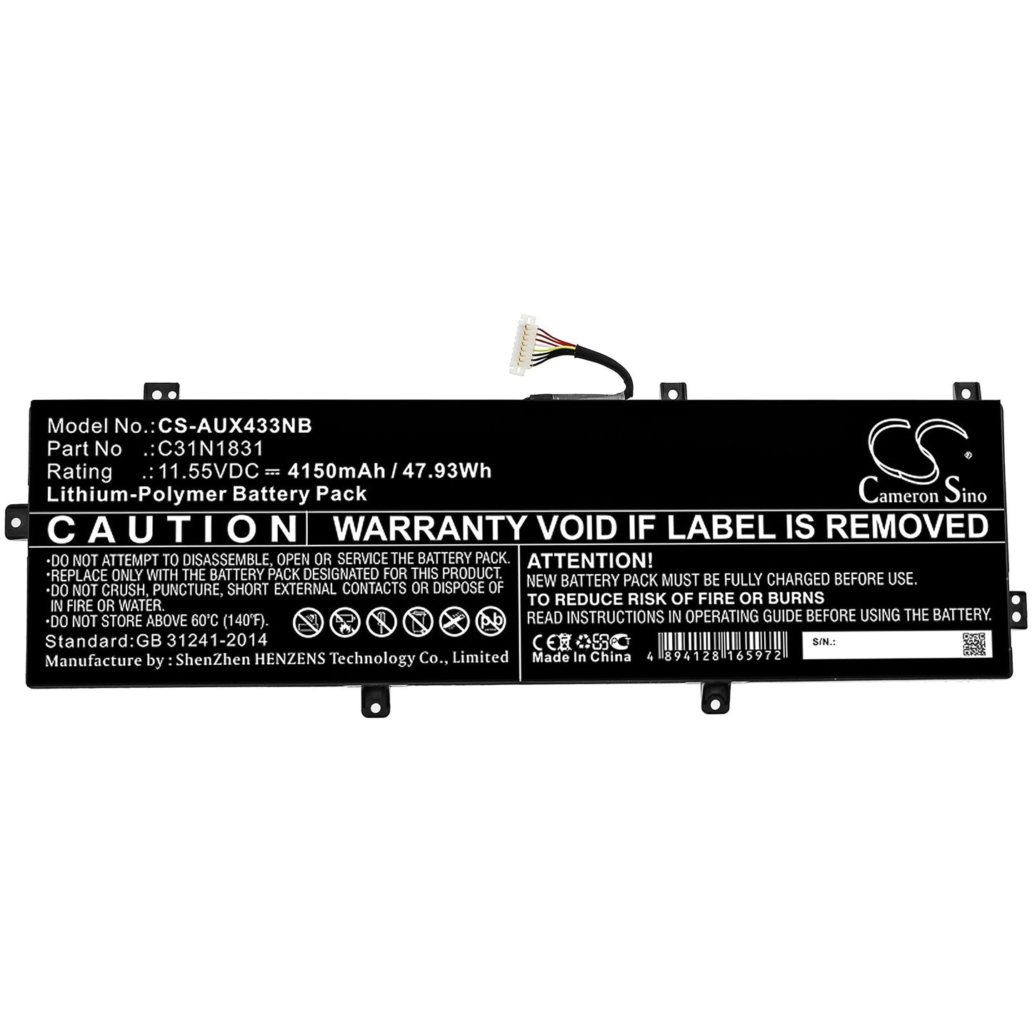 Replacement Battery for Asus  P3540FA – Notebook, Laptop – 4150mAh / 47.93Wh / 11.55V