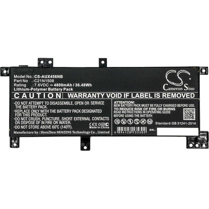Replacement Battery for Asus  R457UA – Notebook, Laptop – 4800mAh / 36.48Wh / 7.6V