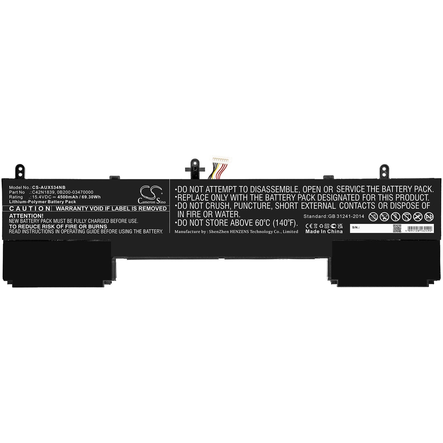 Replacement Battery for Asus  UX534FA – Notebook, Laptop – 4500mAh / 69.30Wh / 15.4V