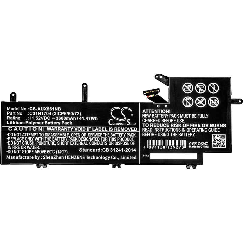 Replacement Battery for Asus UX561UD – Notebook, Laptop – 3600mAh / 11.52V - image 3