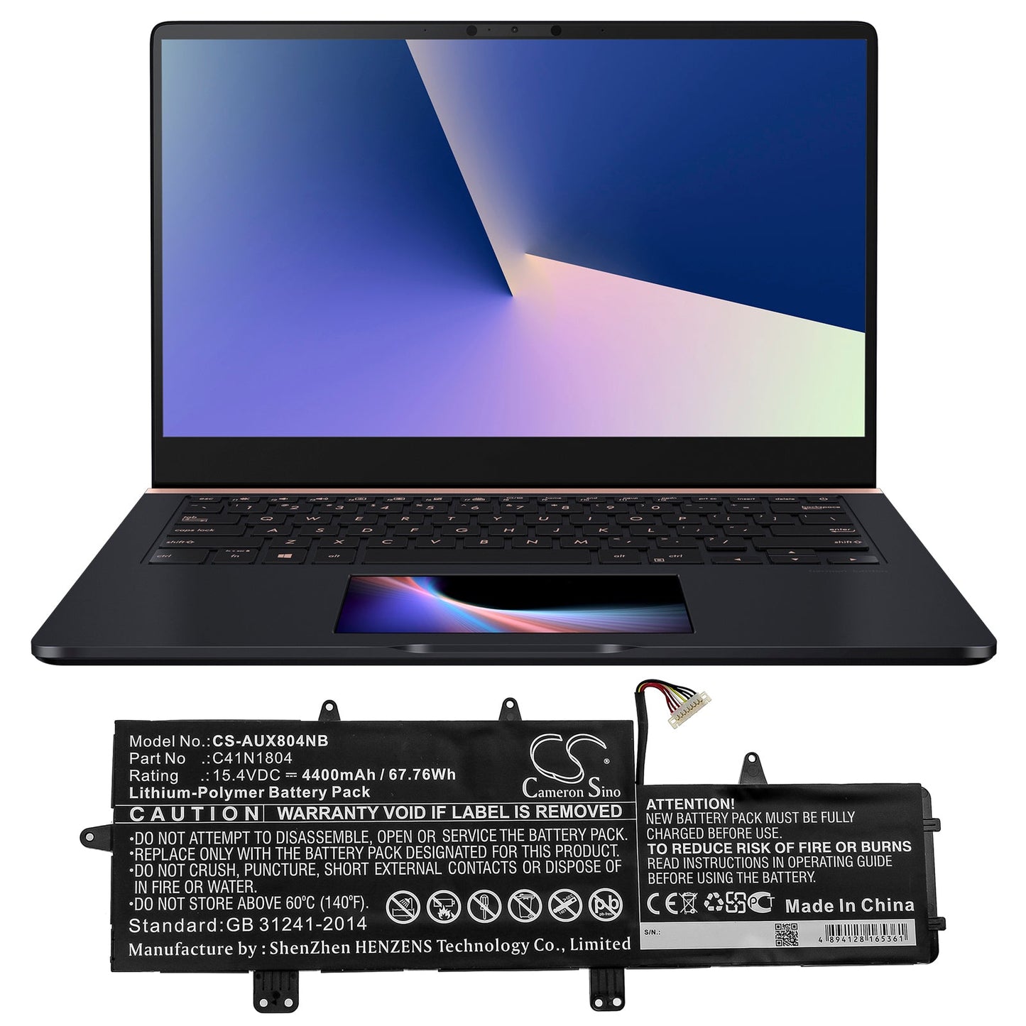 Replacement Battery for Asus  UX450FD-1A – Notebook, Laptop – 4400mAh / 67.76Wh / 15.4V