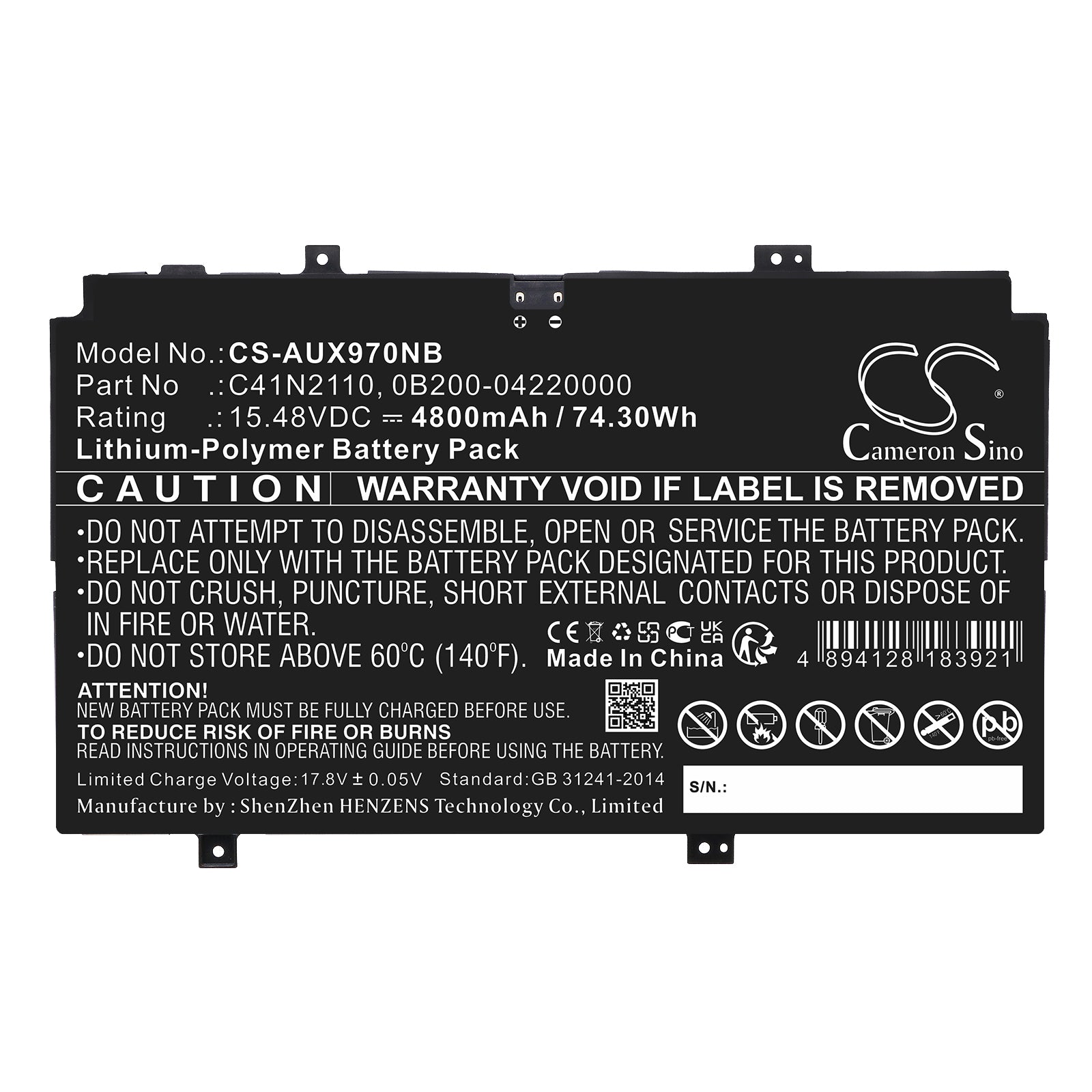 Replacement Battery for Asus Zenbook 17 Fold OLED – Notebook, Laptop – 4800mAh / 15.48V - image 3