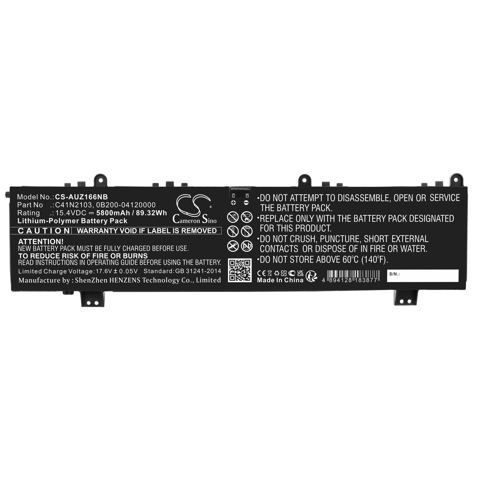 Replacement Battery for Asus ROG Zephyrus Duo 16 GX650RM-LS016W – Notebook, Laptop – 5800mAh / 15.4V - image 3