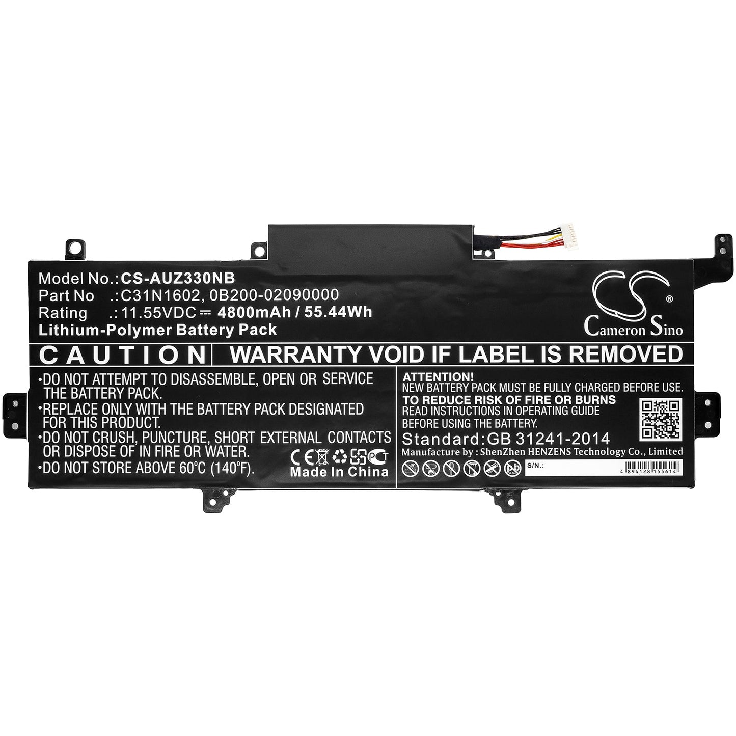 Replacement Battery for Asus  UX330UA – Notebook, Laptop – 4800mAh / 55.44Wh / 11.55V