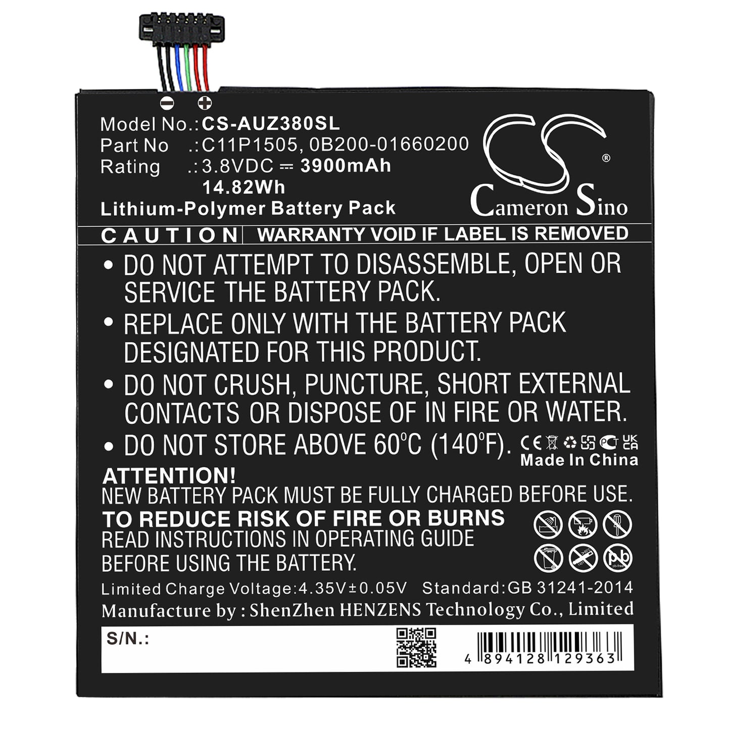 Replacement Battery for Asus ZenPad 8.0 Z380C – Tablet – 3900mAh / 3.8V - image 3