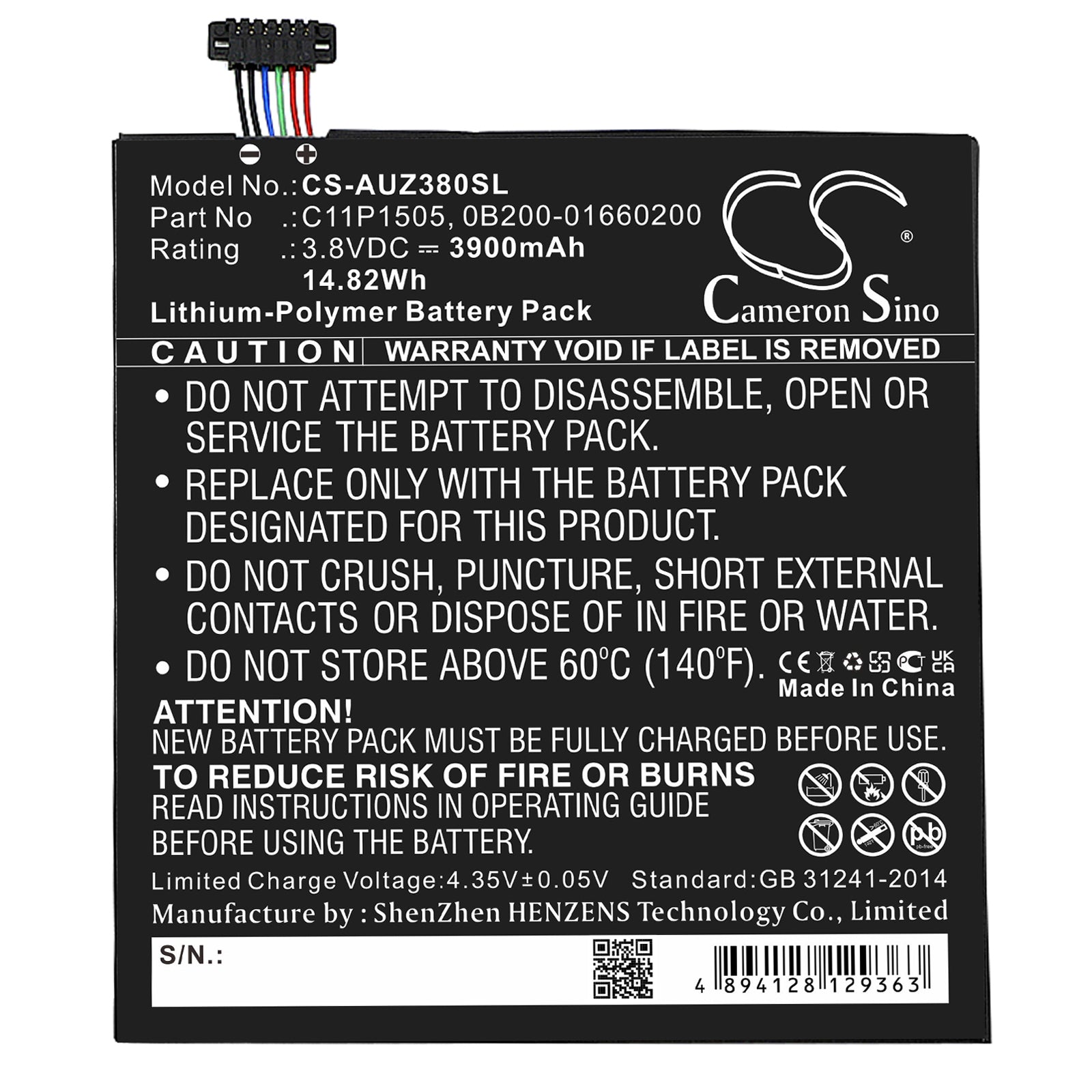 Replacement Battery for Asus ZenPad 8.0 Z380C – Tablet – 3900mAh / 3.8V - image 3