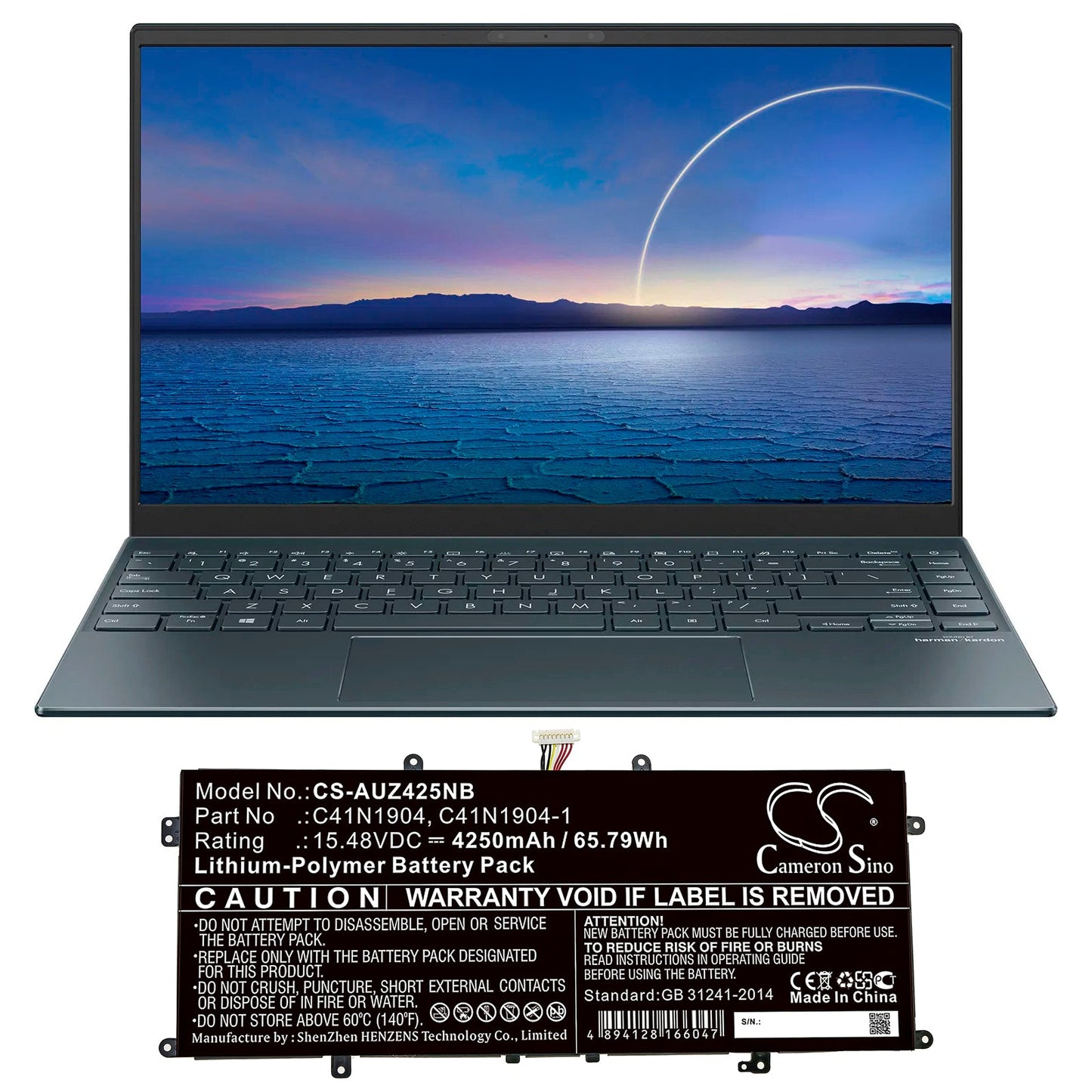 Replacement Battery for Asus  Deluxe 14S – Notebook, Laptop – 4250mAh / 65.79Wh / 15.48V