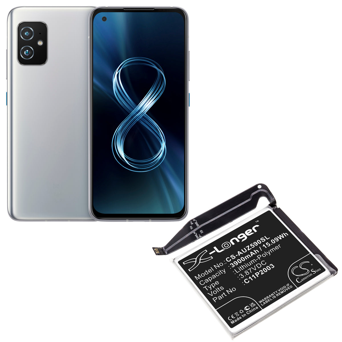 Replacement Battery for Asus ZenFone 8 – Mobile, SmartPhone – 3900mAh / 3.87V