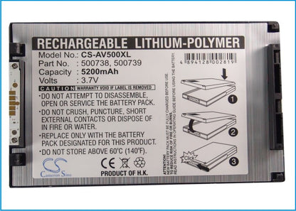 Replacement Battery for Archos Gmini 500 – Media Player – 5200mAh / 3.7V