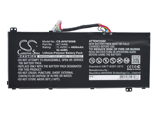 Replacement Battery for Acer Aspire VN7 – Notebook, Laptop – 4600mAh / 11.4V