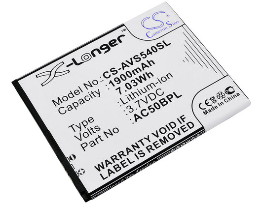 Replacement Battery for Archos 50b Platinum – Mobile, SmartPhone – 1900mAh / 3.7V
