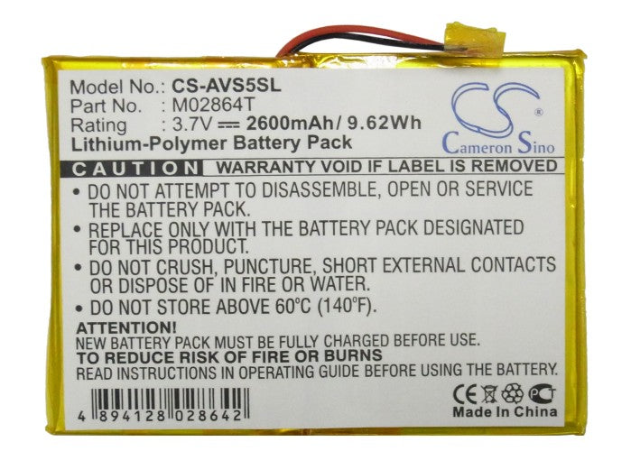 Replacement Battery for Archos 5 60GB – Media Player – 2600mAh / 3.7V