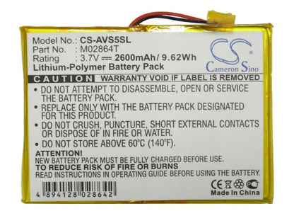 Replacement Battery for Archos 5 60GB – Media Player – 2600mAh / 3.7V