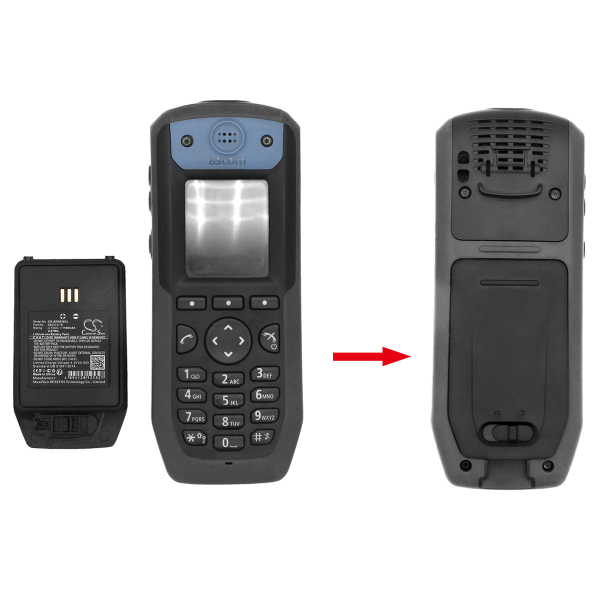 Replacement Battery for Innovaphone | Avaya | Ascom | DeTeWe D81 EX – Cordless Phone – 1100mAh / 3.7V
