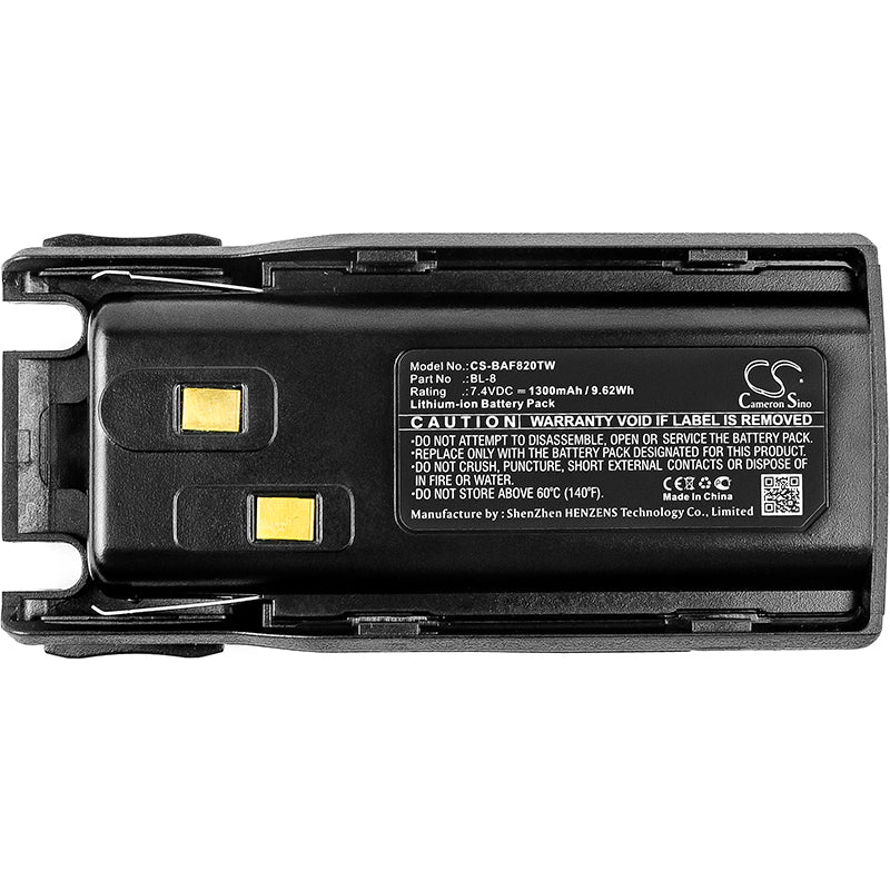 Replacement Battery for Baofeng  UV-82 – Two-Way Radio – 1300mAh / 9.62Wh / 7.4V