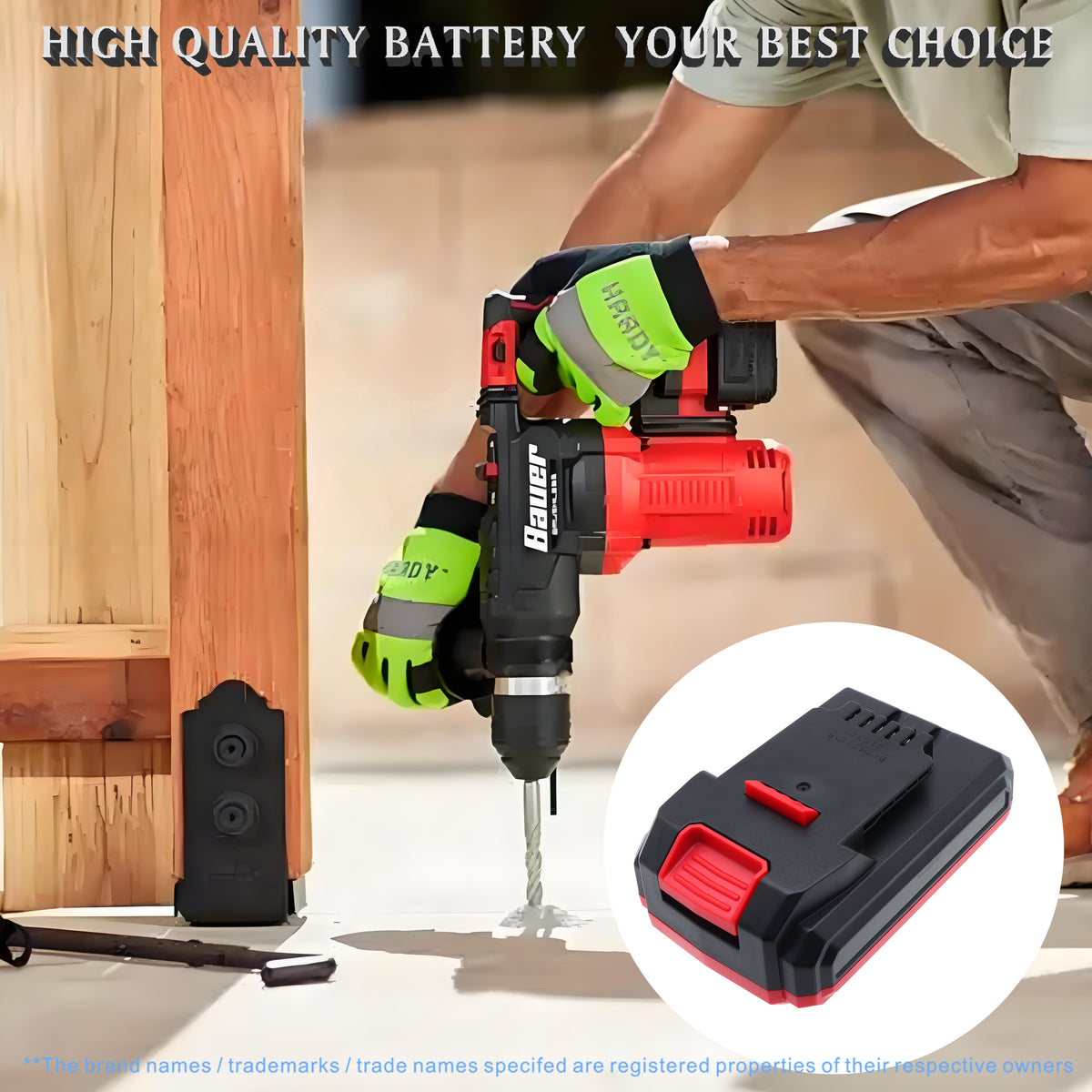 Replacement Battery for Bauer 1791C-B1 – Power Tool – 2000mAh / 20.0V