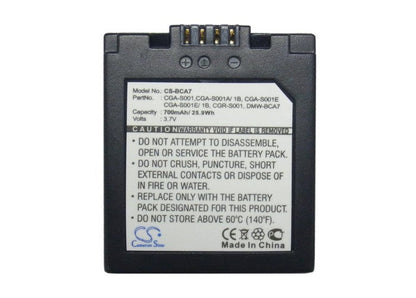 Replacement Battery for Panasonic  Lumix DMC-F1 – Camera – 700mAh / 3.7V